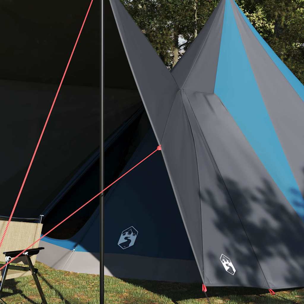 vidaXL Familien-Tipi-Zelt Tipi Blau und Grau 510 x 690 x 330 cm