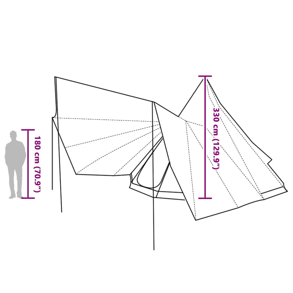 vidaXL Familien-Tipi-Zelt Tipi Blau und Grau 510 x 690 x 330 cm