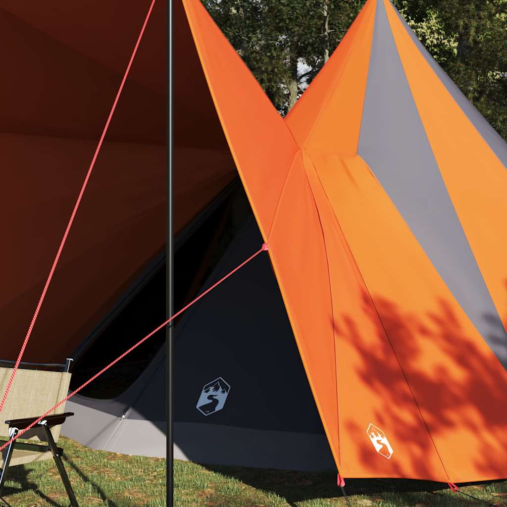 vidaXL Familien-Tipi-Zelt Tipi Grau und Orange 510 x 690 x 330 cm