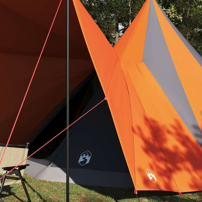 vidaXL Familien-Tipi-Zelt Tipi Grau und Orange 510 x 690 x 330 cm
