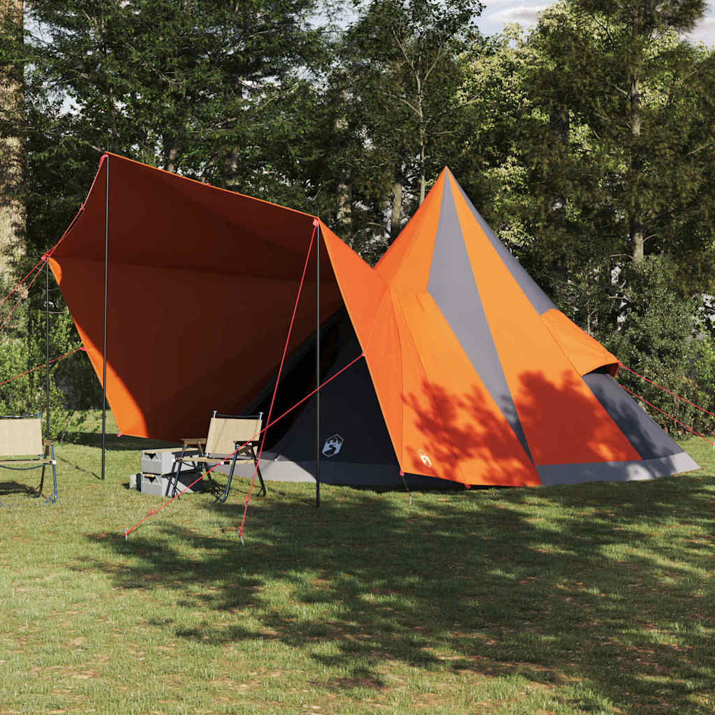 vidaXL Familien-Tipi-Zelt Tipi Grau und Orange 510 x 690 x 330 cm