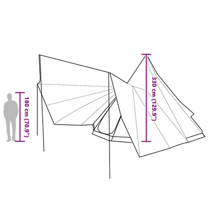 vidaXL Familien-Tipi-Zelt Tipi Grau und Orange 510 x 690 x 330 cm