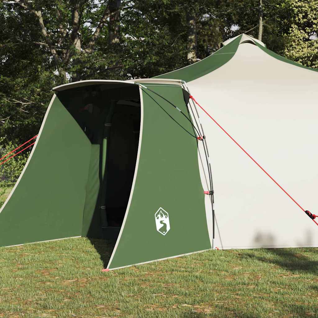 vidaXL Tipi Zelt mit Dach Grün und Beige 492 x 492 x 275 cm Stoff