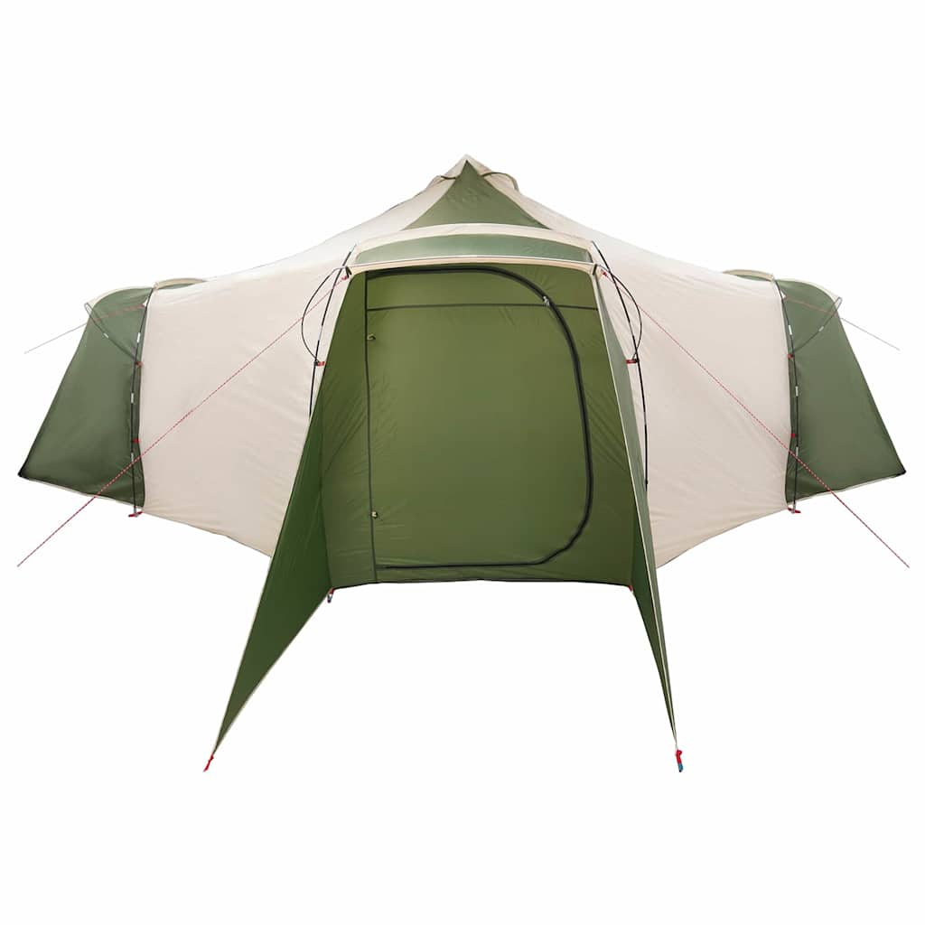 vidaXL Tipi Zelt mit Dach Grün und Beige 492 x 492 x 275 cm Stoff
