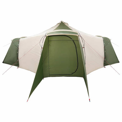 vidaXL Tipi Zelt mit Dach Grün und Beige 492 x 492 x 275 cm Stoff