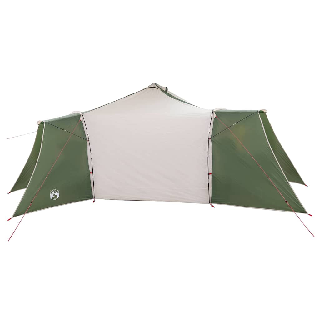 vidaXL Tipi Zelt mit Dach Grün und Beige 492 x 492 x 275 cm Stoff