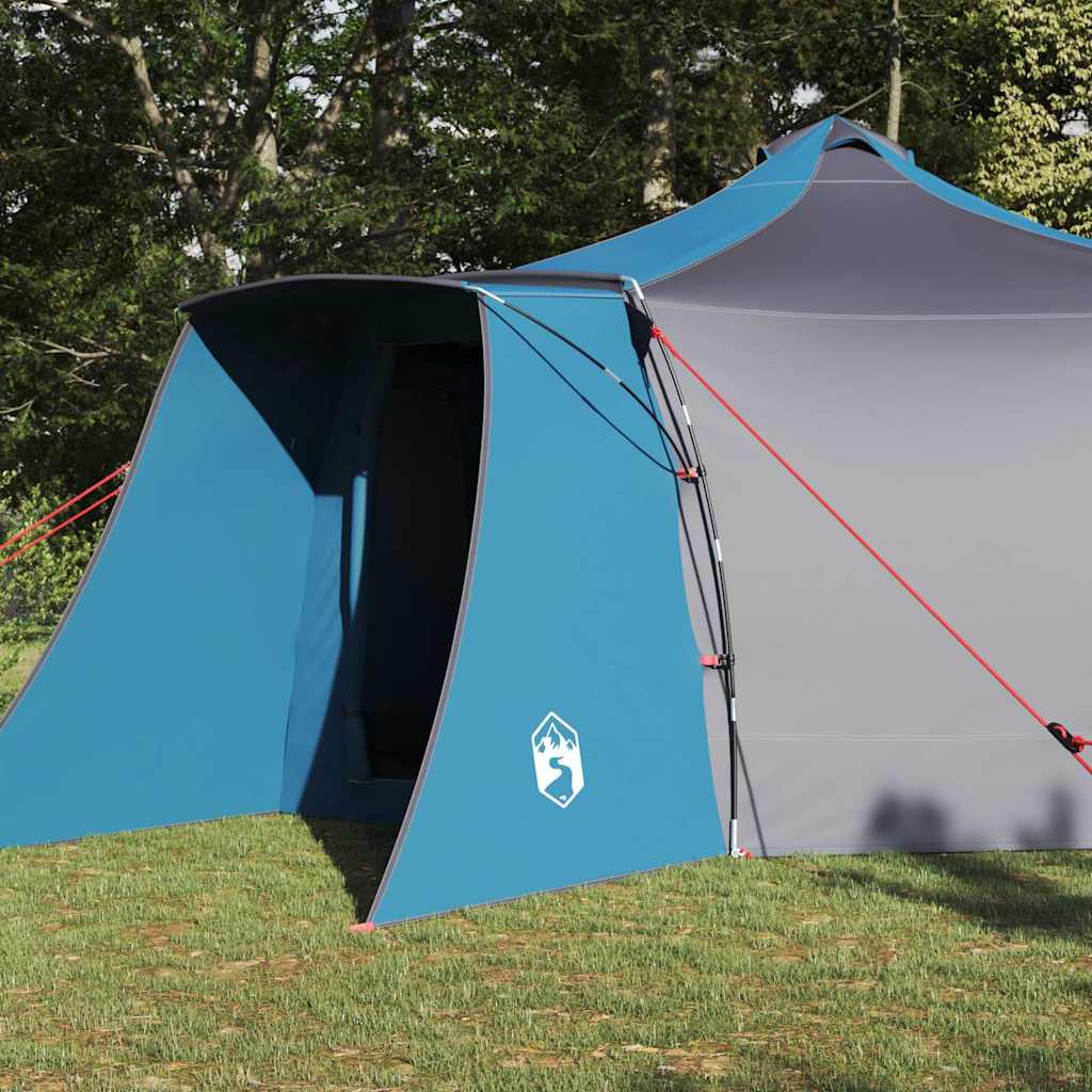vidaXL Tipi Zelt mit Dach Blau und Grau 492 x 492 x 275 cm Stoff