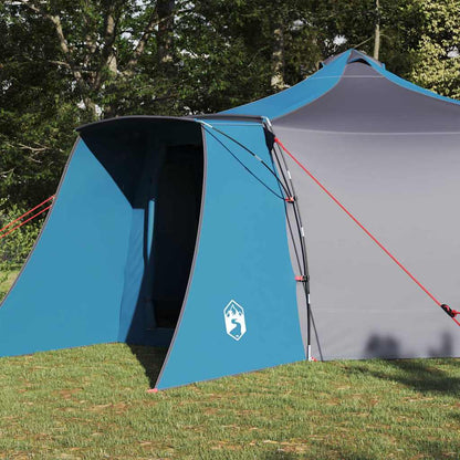 vidaXL Tipi Zelt mit Dach Blau und Grau 492 x 492 x 275 cm Stoff