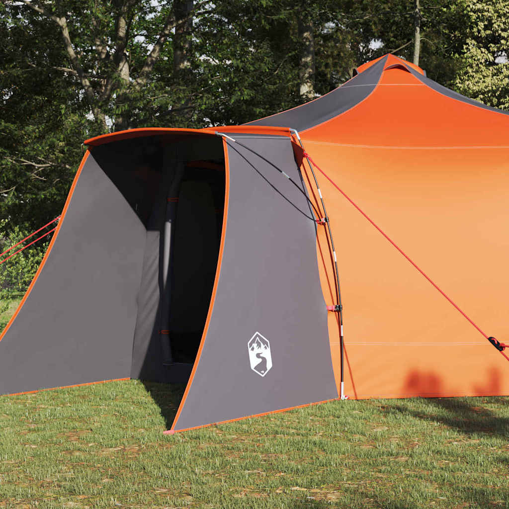 Tipi Zelt mit Dach Grau und Orange 492 x 492 x 275 cm Taft