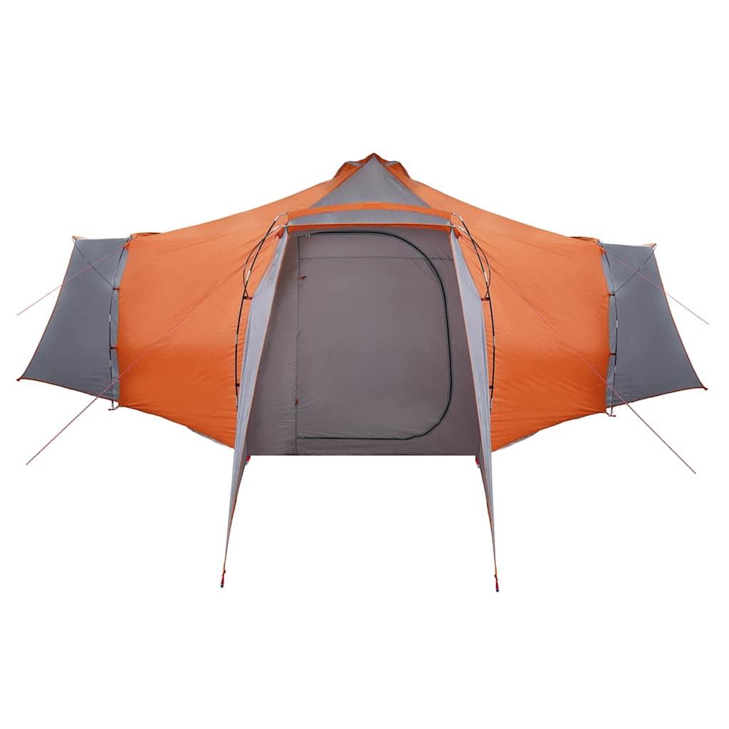 Tipi Zelt mit Dach Grau und Orange 492 x 492 x 275 cm Taft