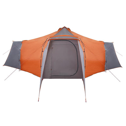 Tipi Zelt mit Dach Grau und Orange 492 x 492 x 275 cm Taft