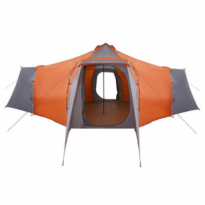 Tipi Zelt mit Dach Grau und Orange 492 x 492 x 275 cm Taft