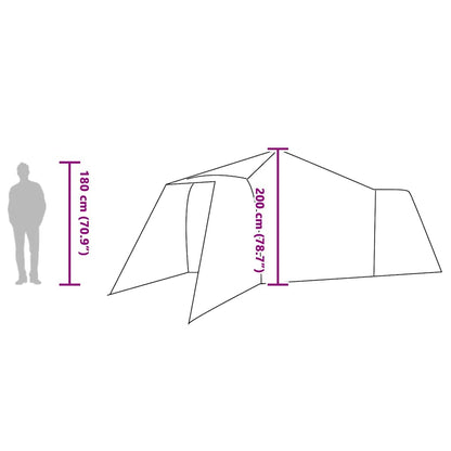 vidaXL Tipi Zelt mit Dach Grau und Orange 492 x 492 x 275 cm Stoff