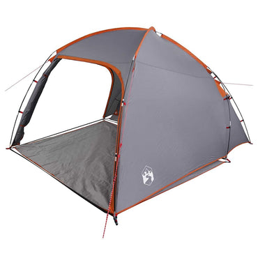 vidaXL Zelt Grau und Orange 370 x 230 x 185 cm Polyester und Fiberglas