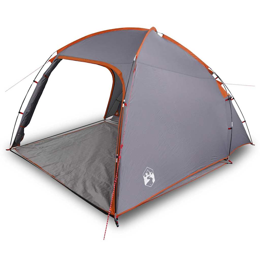 vidaXL Zelt Grau und Orange 370 x 230 x 185 cm Polyester und Fiberglas