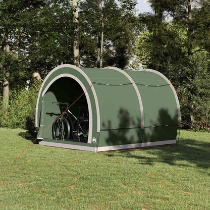 vidaXL Abri de vélo avec toit et espace de rangement Vert 256 x 222 x 182 cm