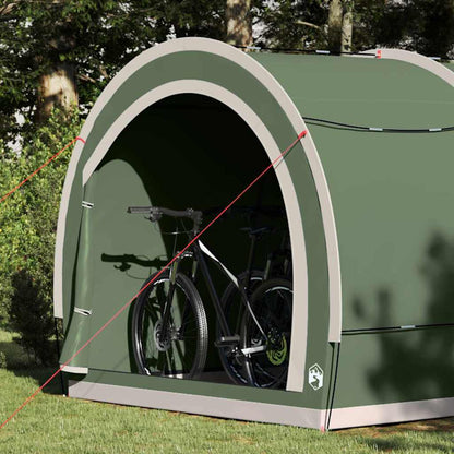 vidaXL Abri de vélo avec toit et espace de rangement Vert 256 x 222 x 182 cm