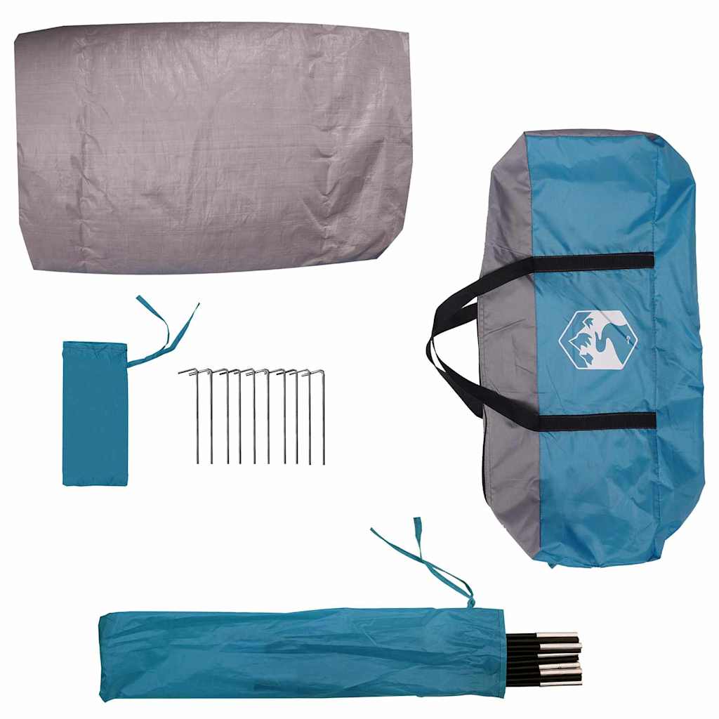 vidaXL Fahrradgarage mit Dach mit Speicher Blau 256 x 222 x 182 cm