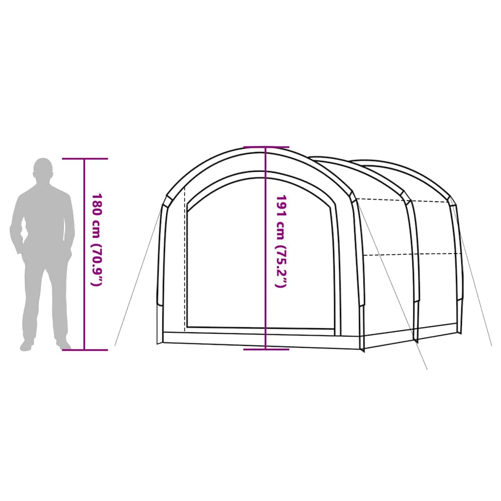 Zelt mit Dach Grau und Orange 268 x 240 x 191 cm Polyester