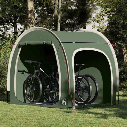 vidaXL Fahrradgarage mit Dach mit Speicher Grün 218 x 156 x 180 cm
