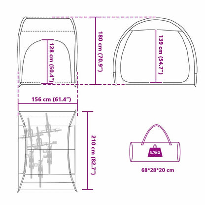vidaXL Fahrradgarage mit Dach mit Speicher Grün 218 x 156 x 180 cm