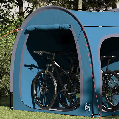 vidaXL Fahrradgarage mit Dach mit Speicher Blau 218 x 156 x 180 cm