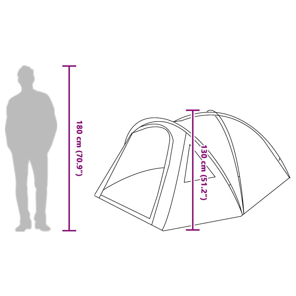 vidaXL Campingzelt mit Dach Blau 308 x 268 x 130 cm Polyester
