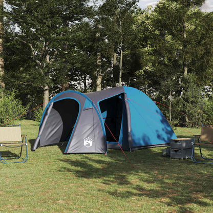 vidaXL Kuppelzelt Kuppel mit Dach mit Speicher Blau 384 x 254 x 170 cm