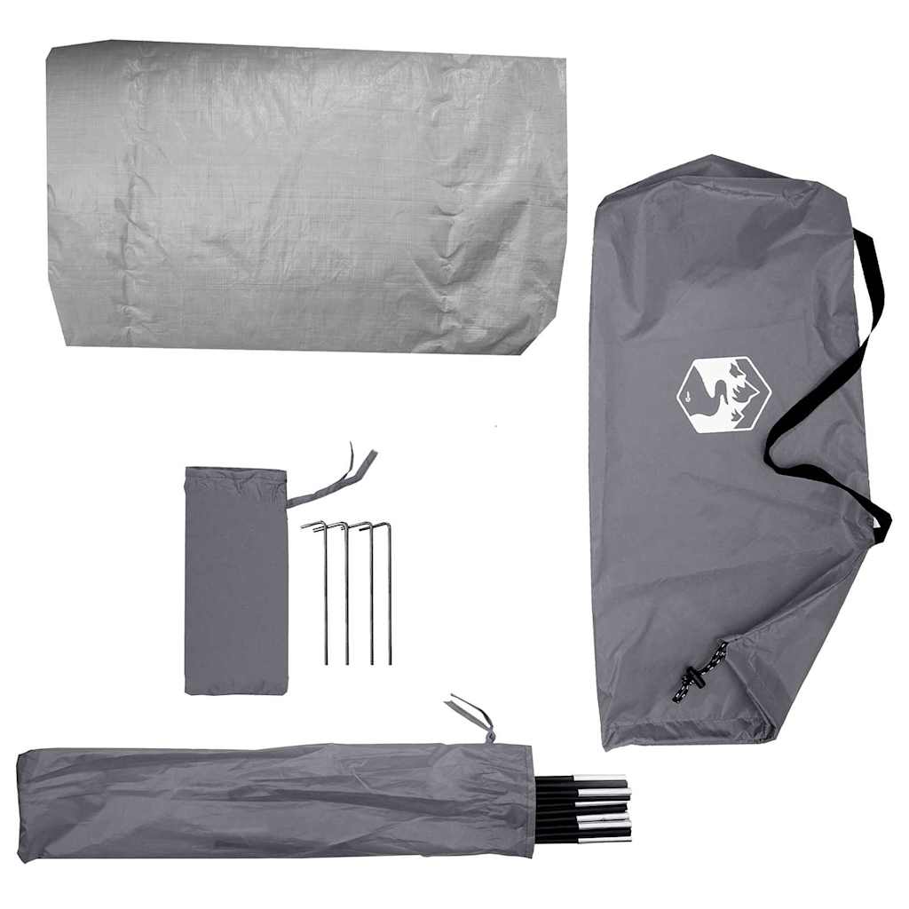 Zelt mit Dach mit Speicher Grau und Schwarz 236 x 108 x 120 cm