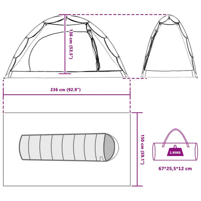vidaXL Zelt mit Dach mit Speicher Grau und Schwarz 236 x 150 x 136 cm