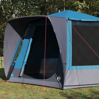 vidaXL Campingzelt Hütte mit Dach Blau 420 x 420 x 227 cm Polyester