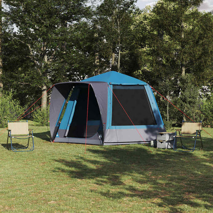 vidaXL Campingzelt Hütte mit Dach Blau 420 x 420 x 227 cm Polyester
