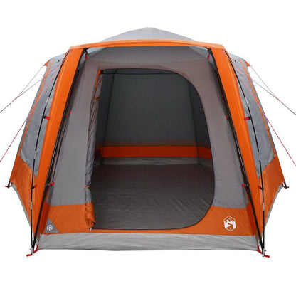 vidaXL Campingzelt Hütte Grau und Orange 420 x 420 x 227 cm Polyester