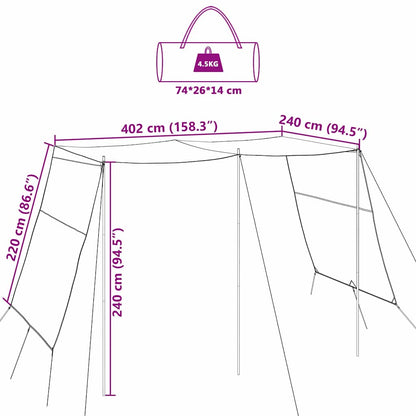 vidaXL Wasserfester Tarp mit Dach 402 x 240 x 240 cm