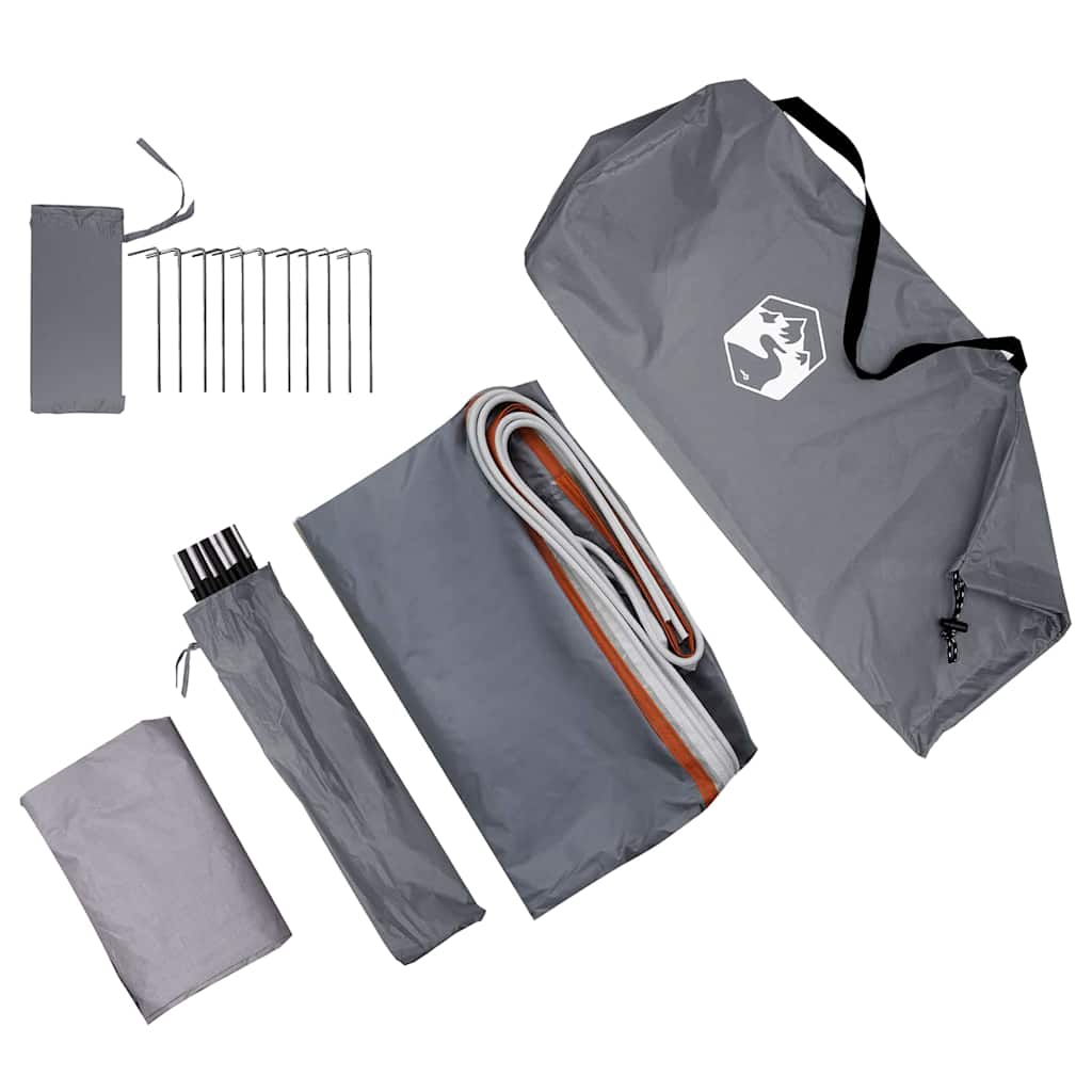 vidaXL Zelt mit Dach Grau und Orange und Schwarz 194 x 180 x 210 cm