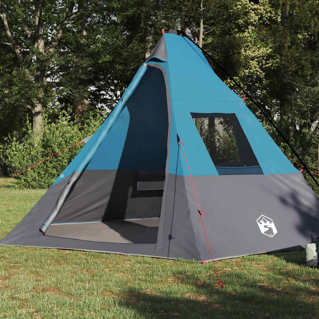 Tipi Zelt mit Dach mit Speicher Blau 383 x 338 x 217 cm Taft