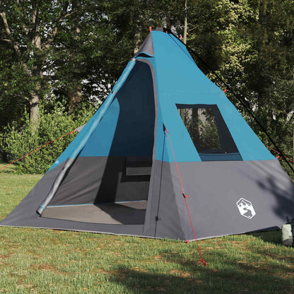 Tipi Zelt mit Dach mit Speicher Blau 383 x 338 x 217 cm Taft