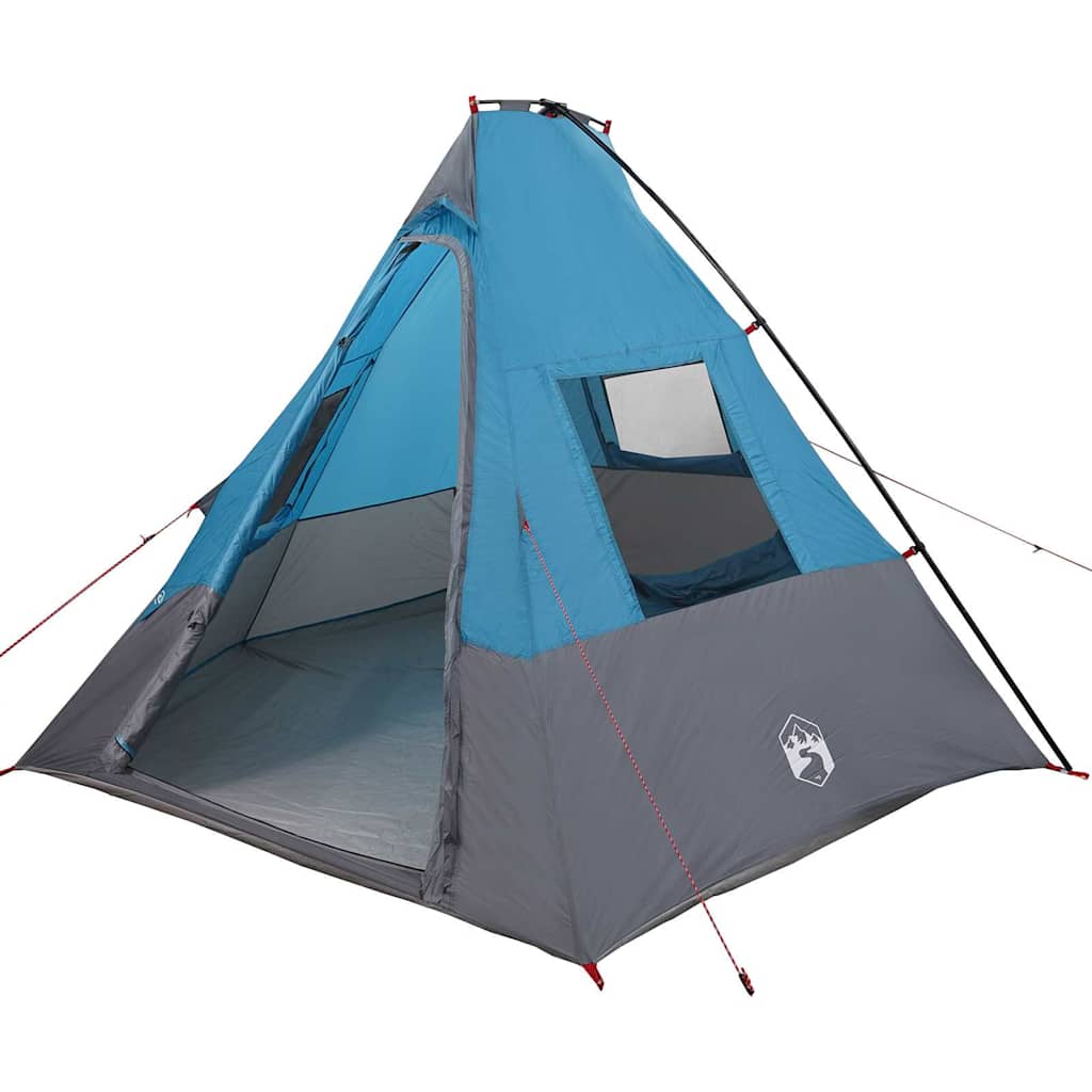 Tipi Zelt mit Dach mit Speicher Blau 383 x 338 x 217 cm Taft