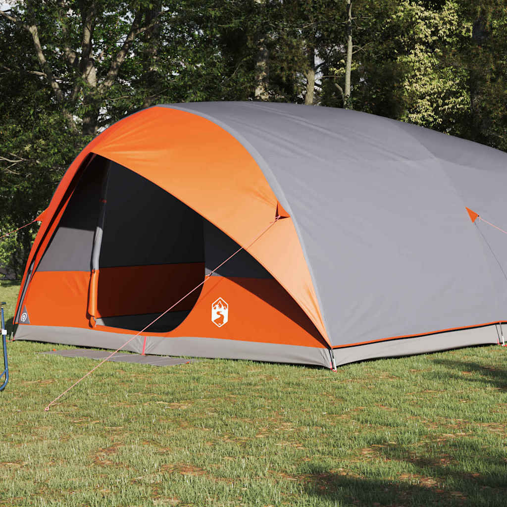 vidaXL Tunnelzelt mit Dach Grau und Orange 500 x 348 x 200 cm Taft