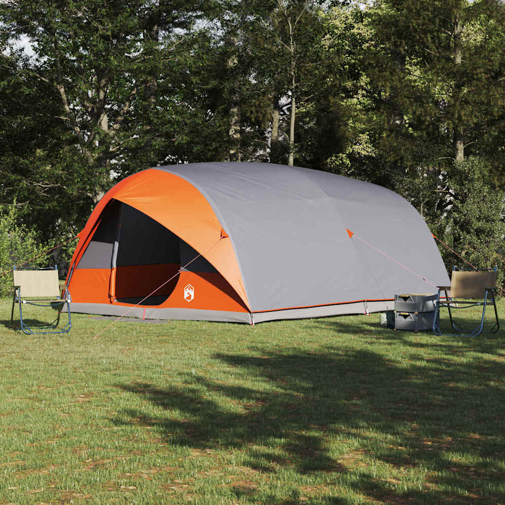 vidaXL Tunnelzelt mit Dach Grau und Orange 500 x 348 x 200 cm Taft