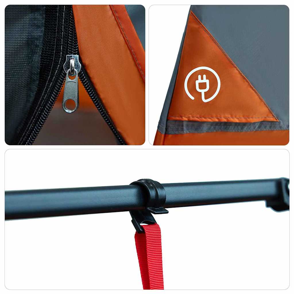 vidaXL Innenzelt mit Dach Grau und Orange 290 x 288 x 234 cm Taft