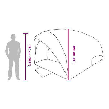 vidaXL Tunnelzelt mit Dach mit Speicher Grün 410 x 285 x 198 cm Taft