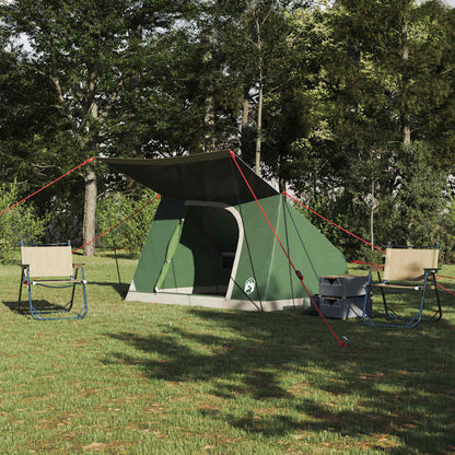 vidaXL Campingzelt mit Dach mit Speicher Grün 223 x 163 x 130 cm Taft
