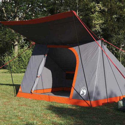 vidaXL Campingzelt mit Dach Grau und Orange 223 x 163 x 130 cm Taft