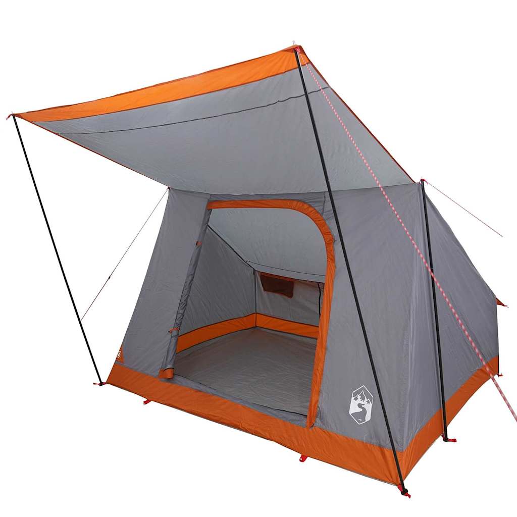 vidaXL Campingzelt mit Dach Grau und Orange 223 x 163 x 130 cm Taft