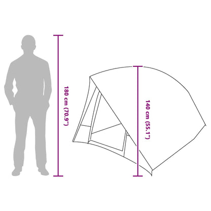 vidaXL Campingzelt mit Dach mit Speicher Grün 275 x 230 x 140 cm Taft