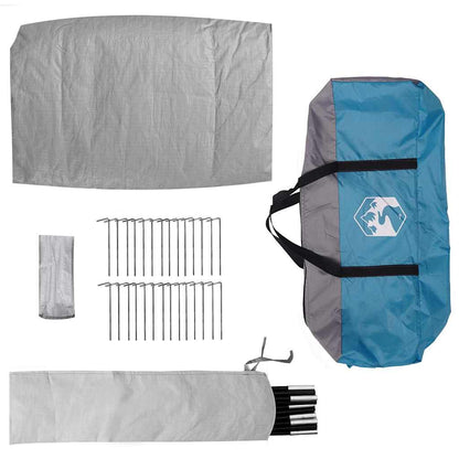 vidaXL Campingzelt mit Dach mit Speicher Blau 275 x 230 x 140 cm Taft