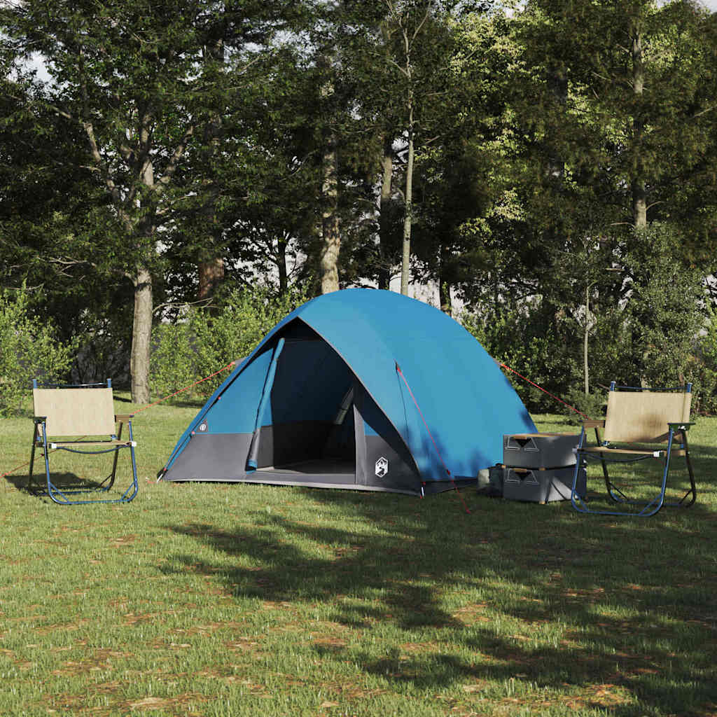 vidaXL Campingzelt mit Dach mit Speicher Blau 275 x 230 x 140 cm Taft