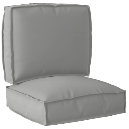 vidaXL Ensemble de coussins pour palettes 2 pcs Tissu Oxford Gris