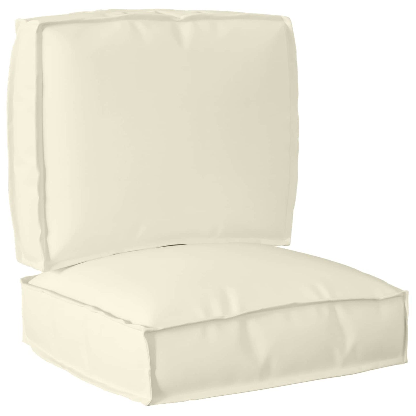 vidaXL Lot de 2 coussins de palette Crème Tissu Oxford